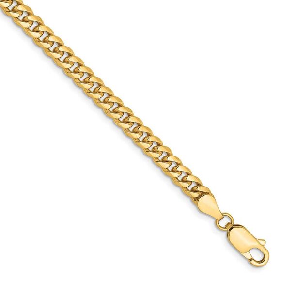 4.25mm 14k Yellow Gold Miami Cuban (Curb) Chain Bracelet 7 inch